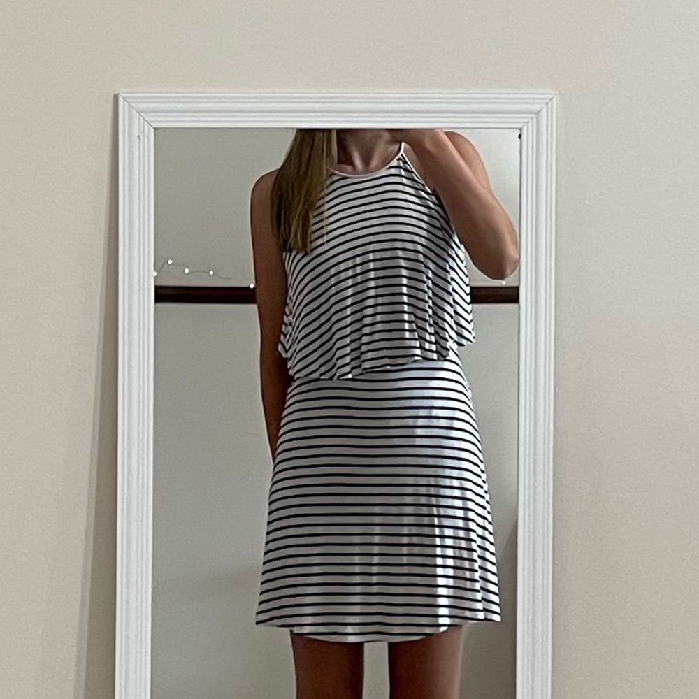 daytrip black and white striped dress